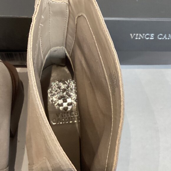 Sz.9W Vince Camuto Water-Repellent Suede Mid-Shaft Boots -Kortimy Almond - Picture 12 of 14